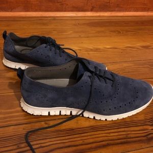 Cole Haan ZeroGrand Wingtip Oxford Shoe W05157 Blue White Womens Size 9CCole